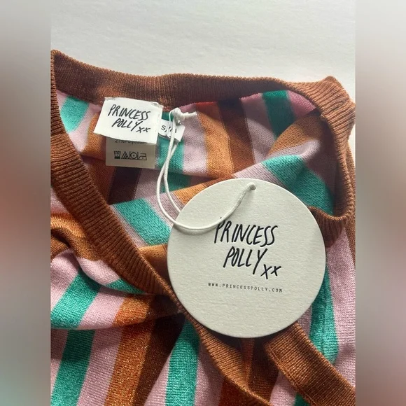 Princess Polly Multicolor Striped Mini Dress NWT bodycon, trendy striped Y2K - Picture 6 of 12